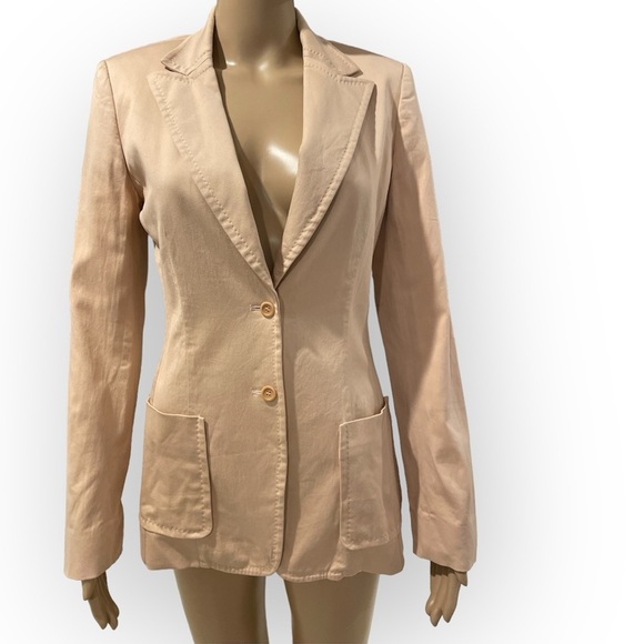 Philippe Adec Paris light peach/cream blazer size 2 - Picture 2 of 5